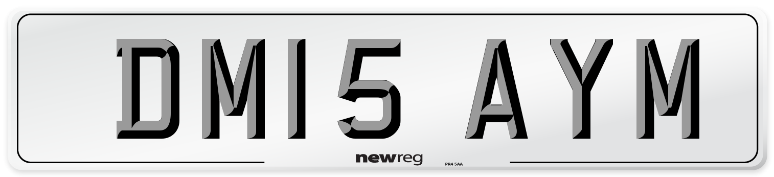 DM15 AYM Number Plate from New Reg
